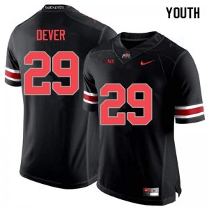 NCAA Ohio State Buckeyes Youth #29 Kevin Dever Blackout Nike Football College Jersey JQO7545ZB